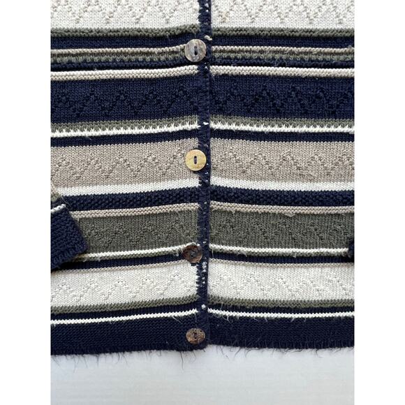 Vintage USA Made Textured Cardigan Sweater Classic Elements Granny Teacher Knit - Picture 6 of 10